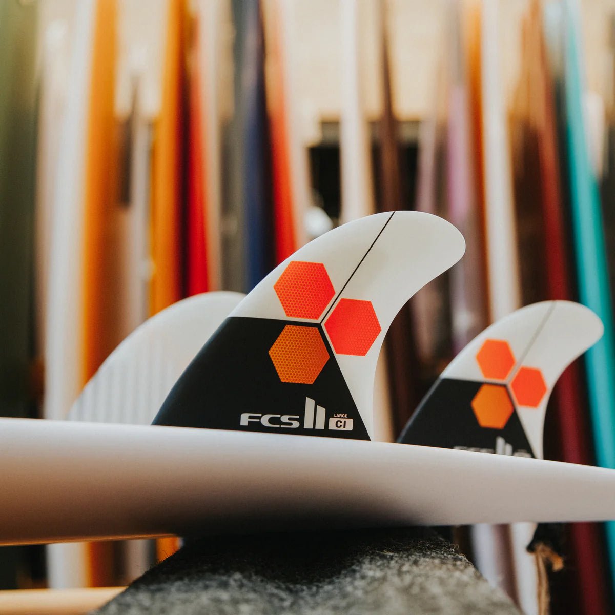 FCS 11 CI UPRIGHT TRI FIN SET - LONGBOARDS - Pines Surfing Academy
