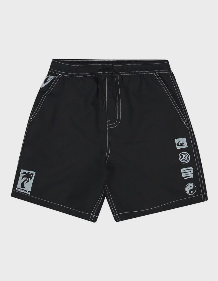 Next Gen Walkie Shorts in Black - Pines Surfing Academy