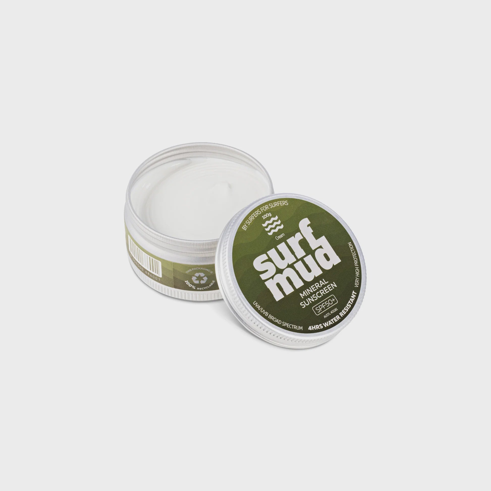 Surf Mud Mineral Sunscreen SPF50+ 100g - General - Pines Surfing Academy