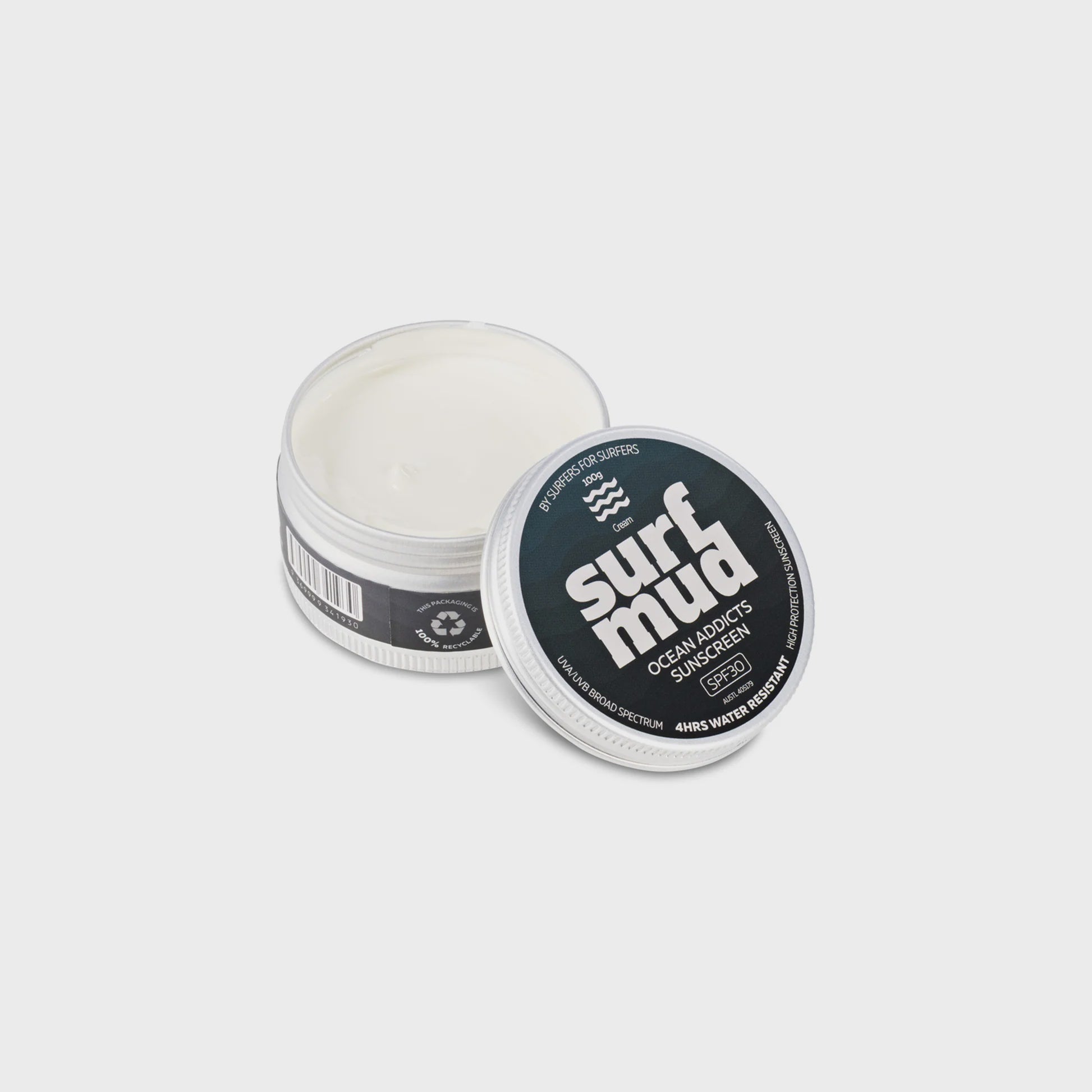 Surf Mud Ocean Addicts Sunscreen SPF30 100g - General - Pines Surfing Academy