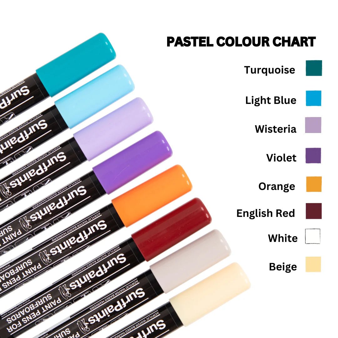 Surf Paint - Pastel Acrylic Paint Pens - Size 4mm Bullet Nibs - Pines Surfing Academy