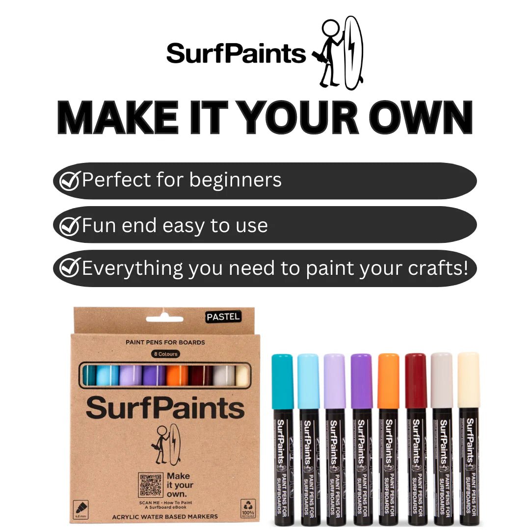 Surf Paint - Pastel Acrylic Paint Pens - Size 4mm Bullet Nibs - Pines Surfing Academy