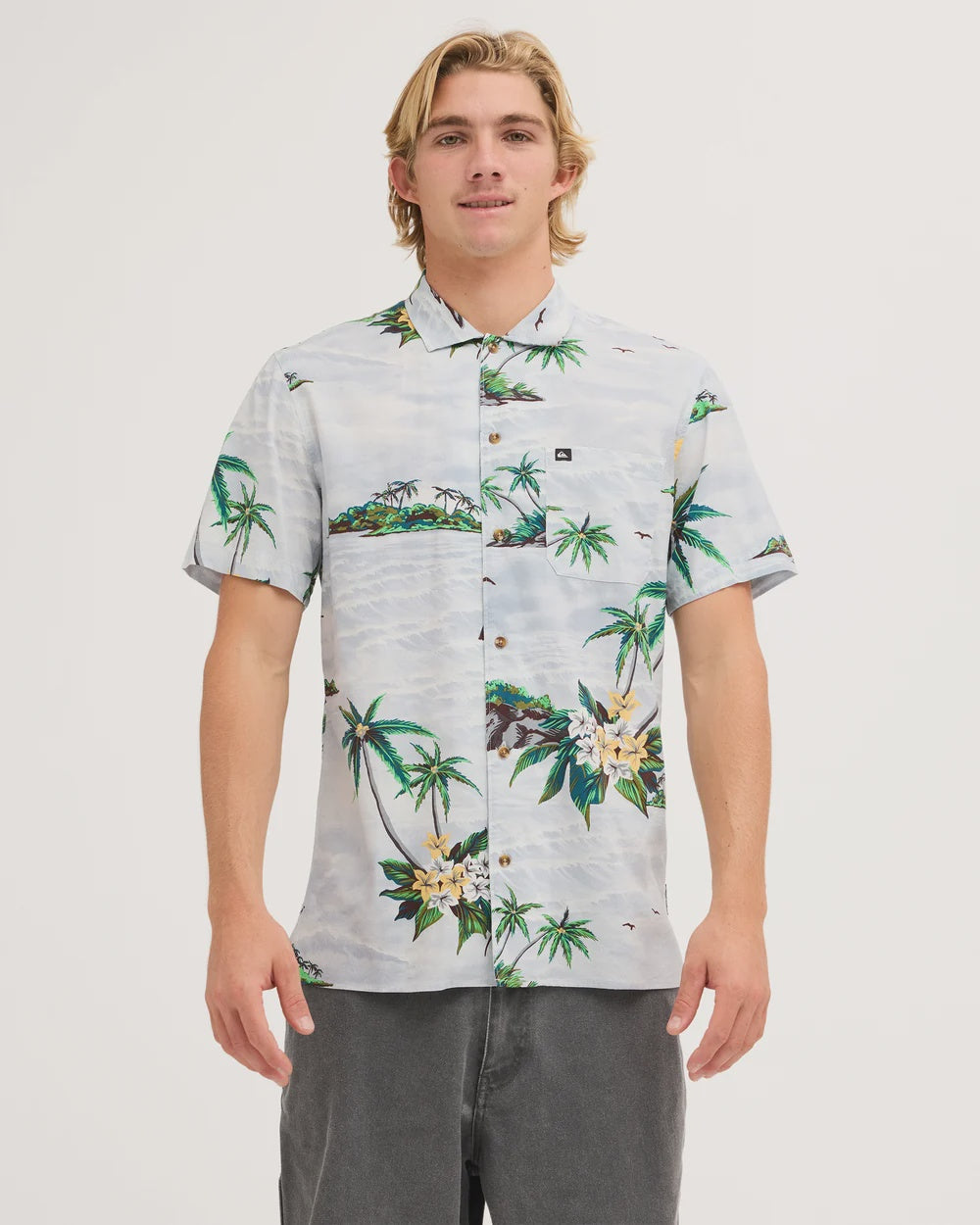 Mens Beach Club Casual Short Sleeve Shirt