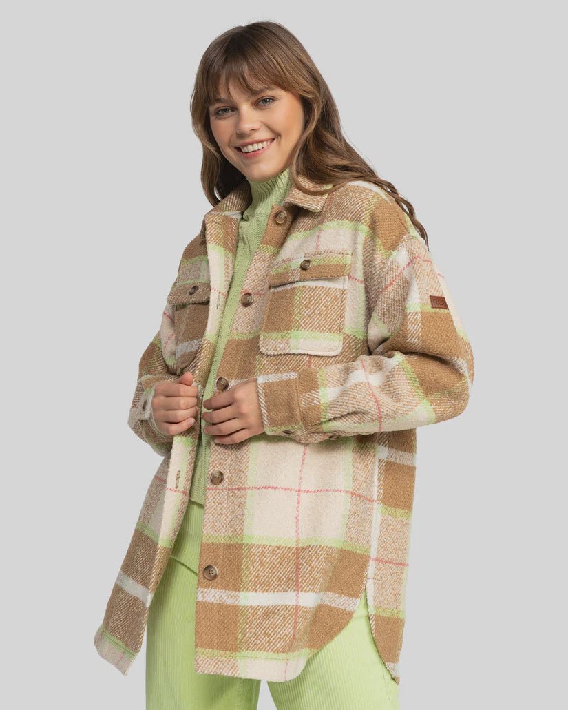 Womens Checking It Out Checkered Shacket - General - Pines Surfing Academy