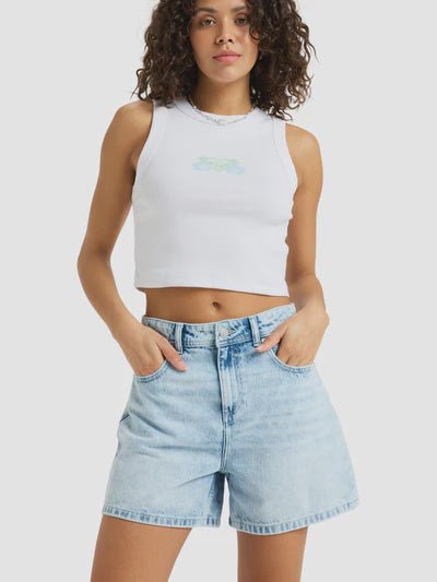 Womens Morning Splend Denim Shorts - Pines Surfing Academy